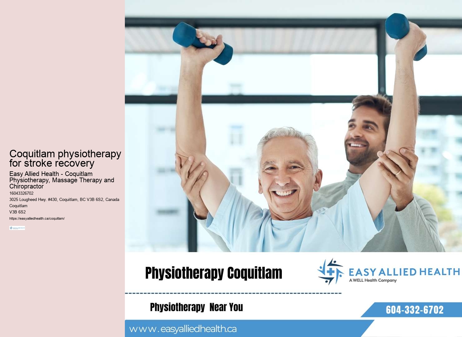 Customized physiotherapy treatments Coquitlam
