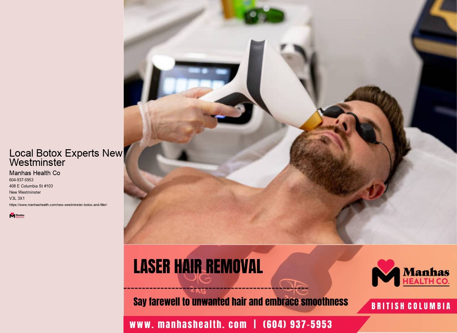 Smooth out facial wrinkles New Westminster