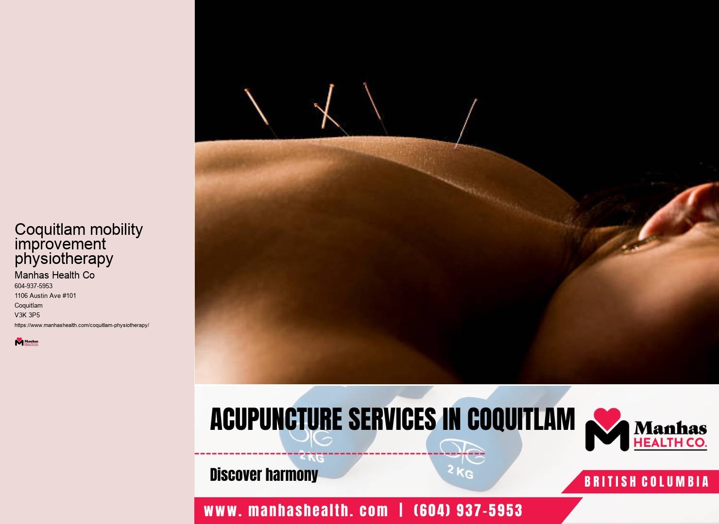 Coquitlam mobility improvement physiotherapy clinic for post-operative rehab