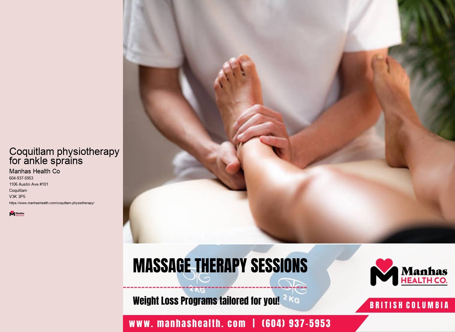 Sports injury physiotherapy Coquitlam physiotherapy for ankle sprains
