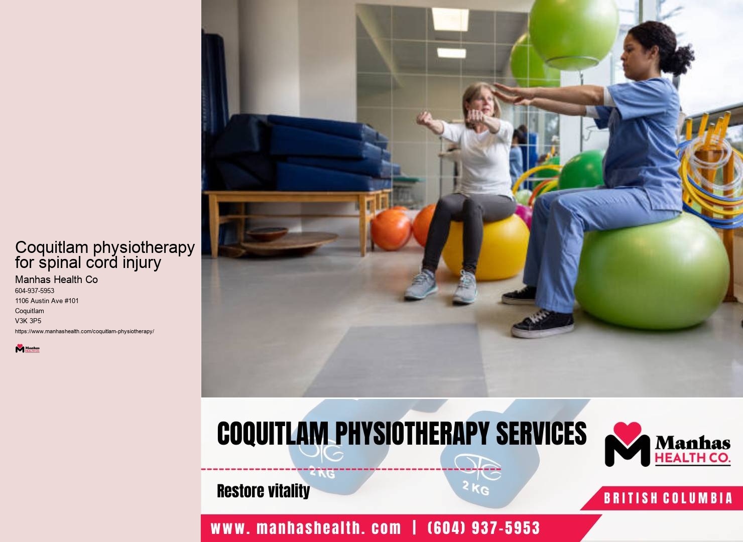 Vestibular rehabilitation specialist near me Coquitlam physiotherapy for spinal cord injury