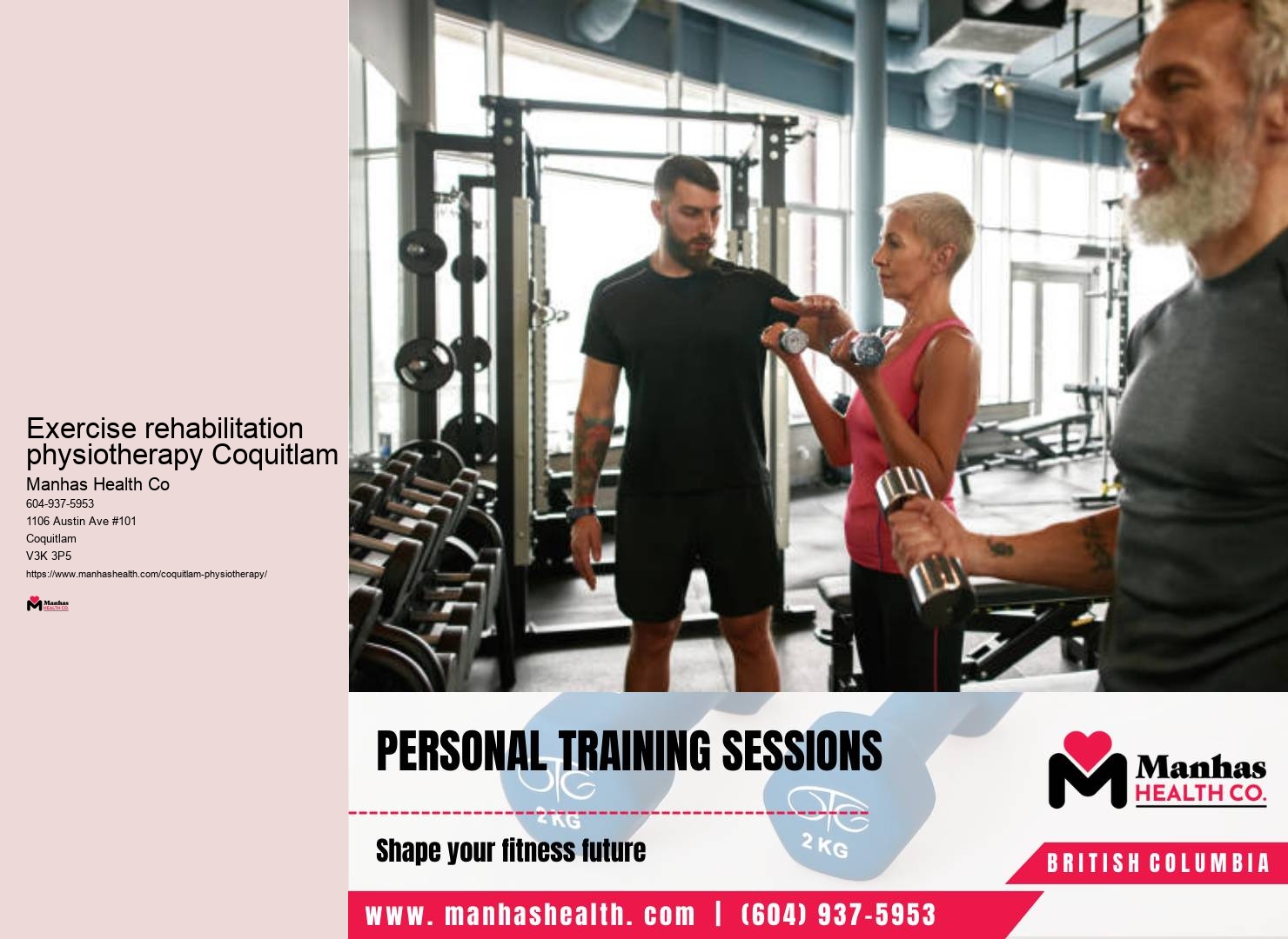 Affordable physiotherapy treatments Exercise rehabilitation physiotherapy Coquitlam