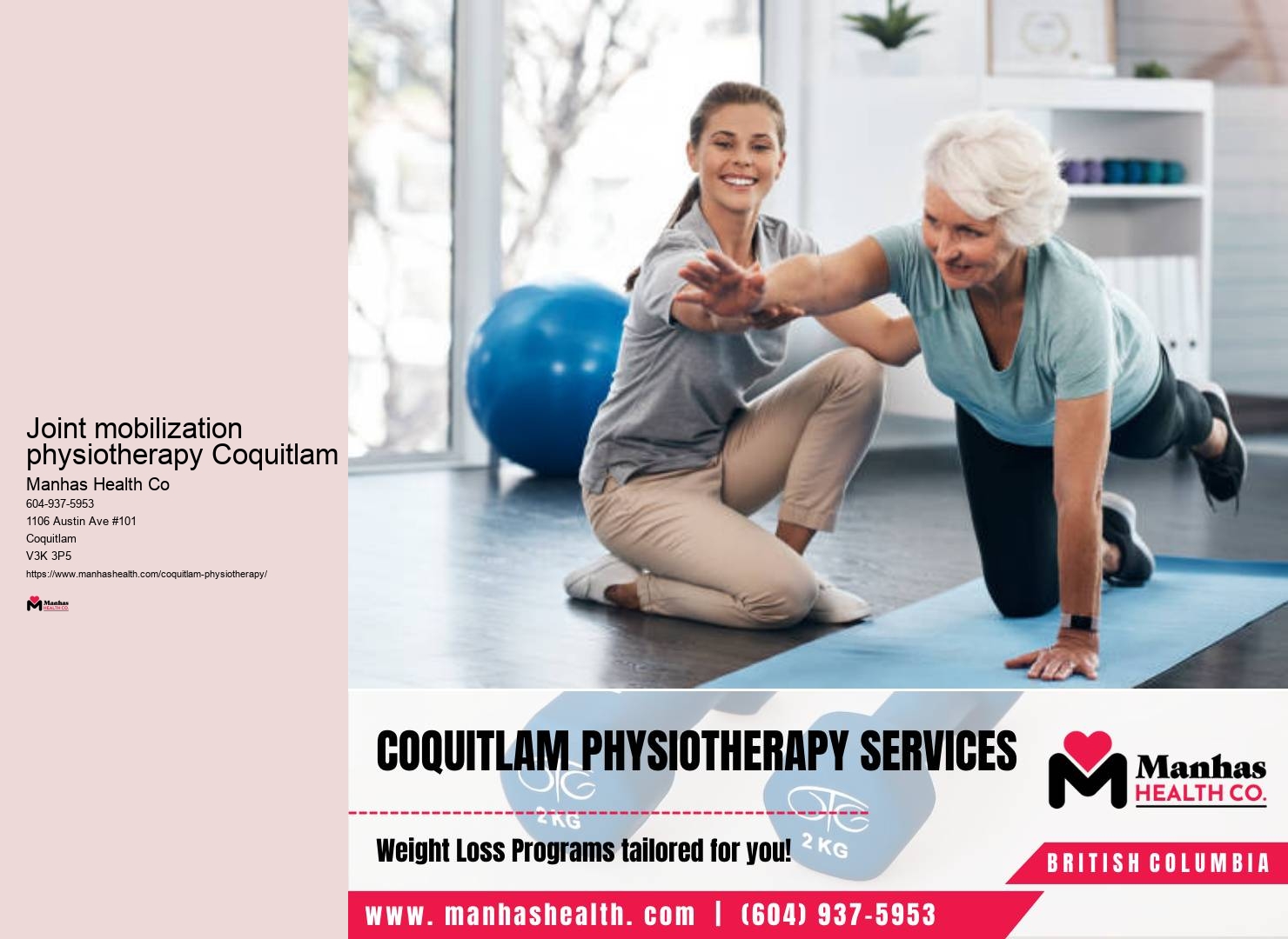 Chronic pain management solutions Joint mobilization physiotherapy Coquitlam