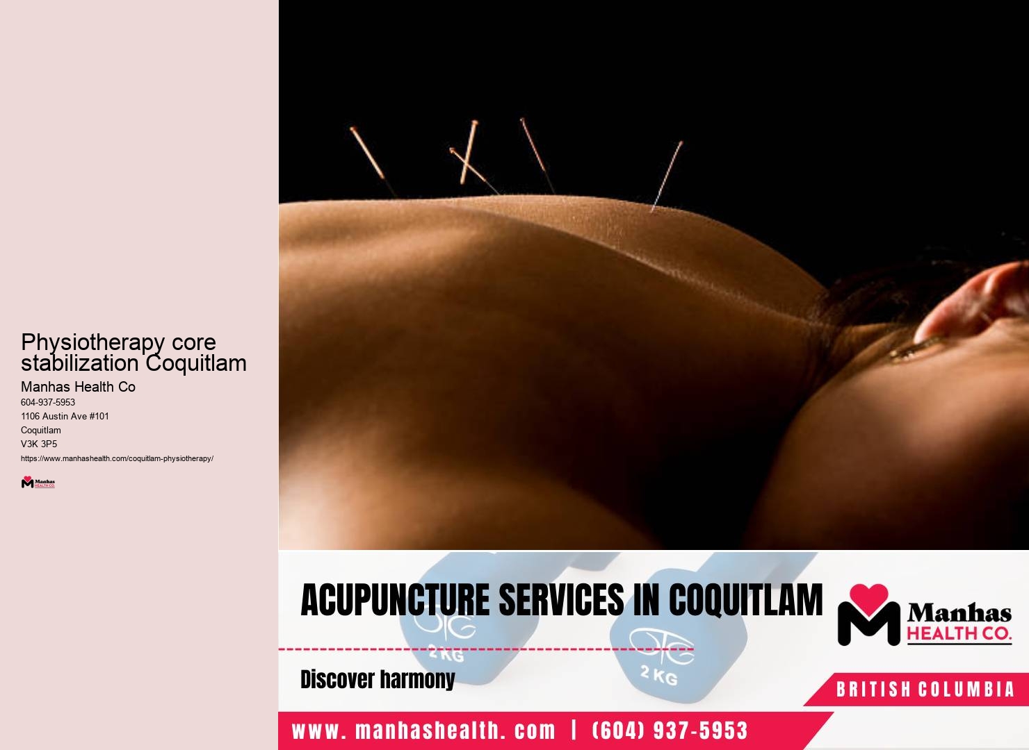 Sports injury treatment options Physiotherapy core stabilization Coquitlam