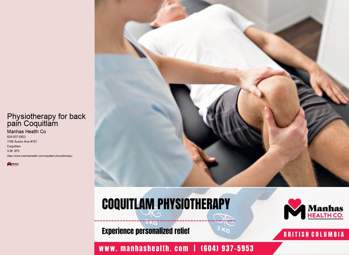 Affordable physiotherapist Physiotherapy for back pain Coquitlam