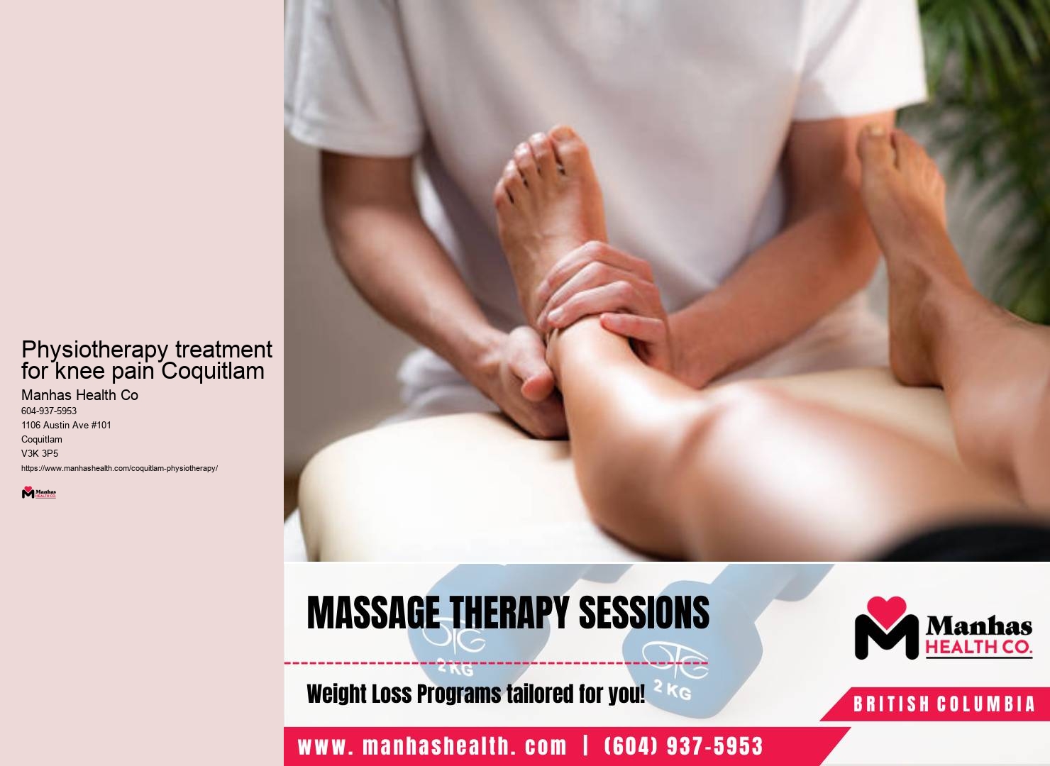 Physiotherapy treatment for knee pain Coquitlam Physiotherapy Clinic