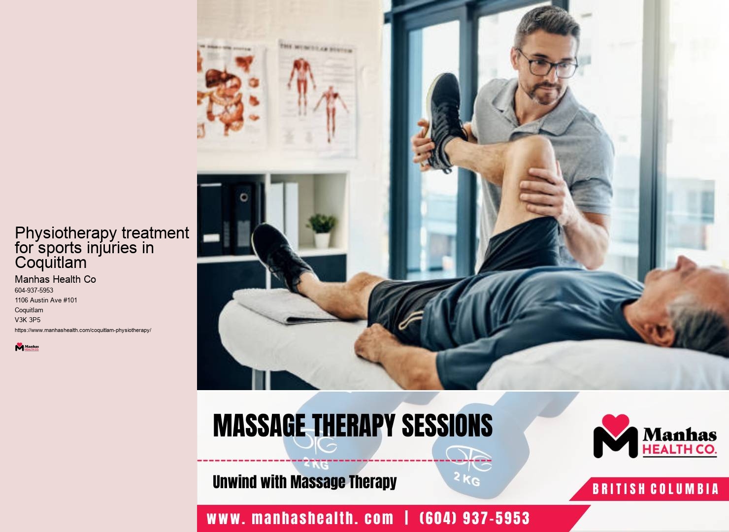 Post-surgery rehabilitation clinic Physiotherapy treatment for sports injuries in Coquitlam