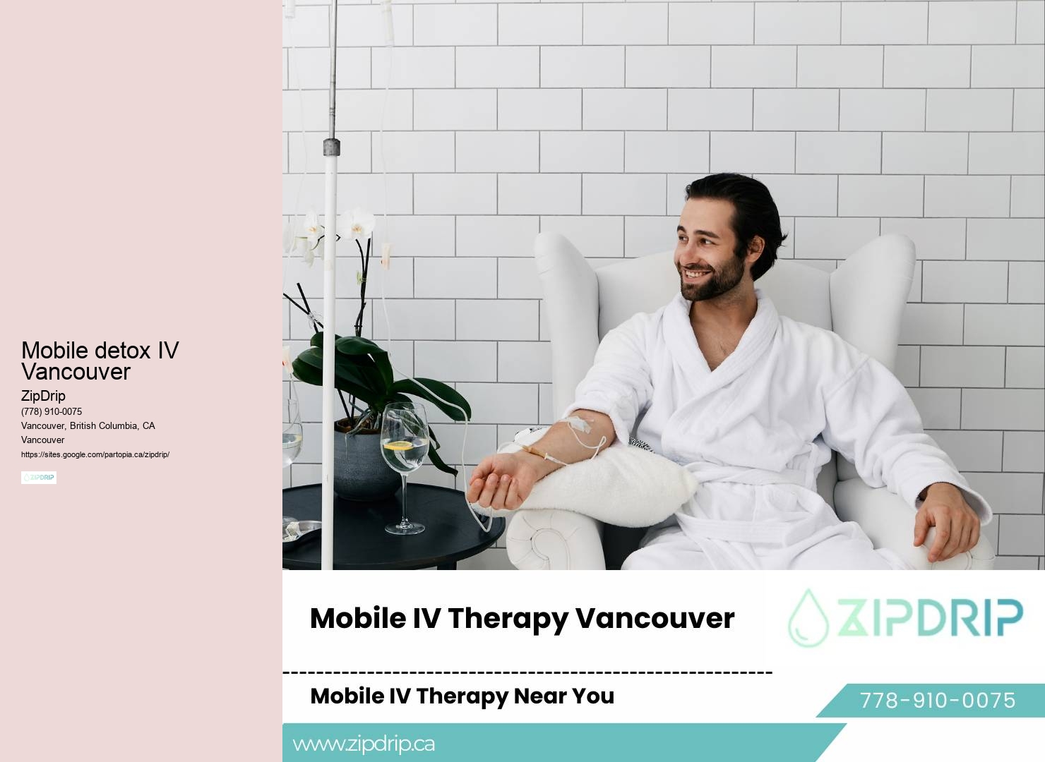 Mobile IV hydration infusion therapy at home Mobile detox IV Vancouver
