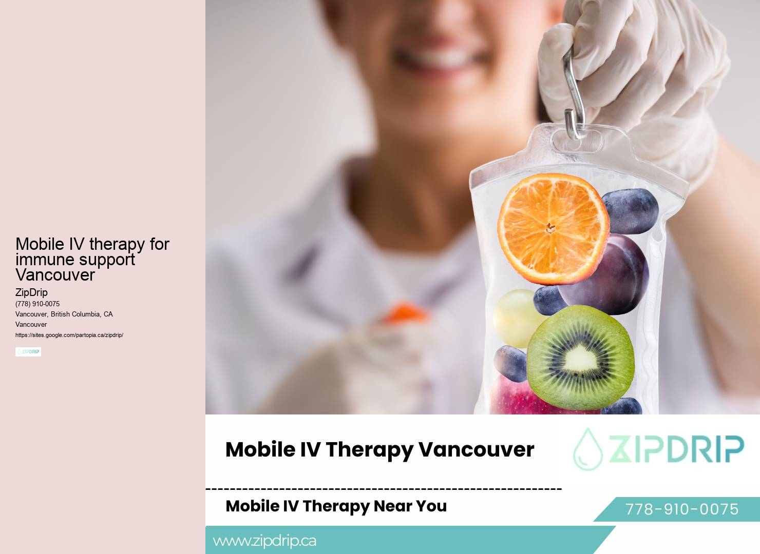 Mobile IV therapy for immune support Vancouver mobile IV hydration therapy