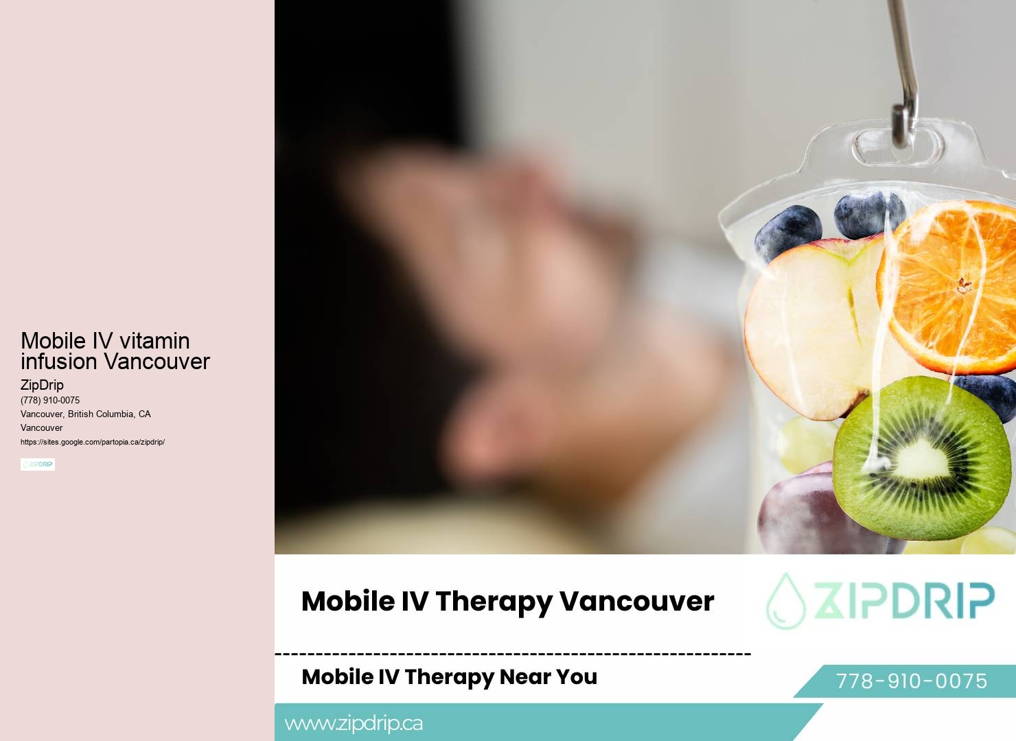 In-home IV hydration drip Mobile IV vitamin infusion Vancouver BC