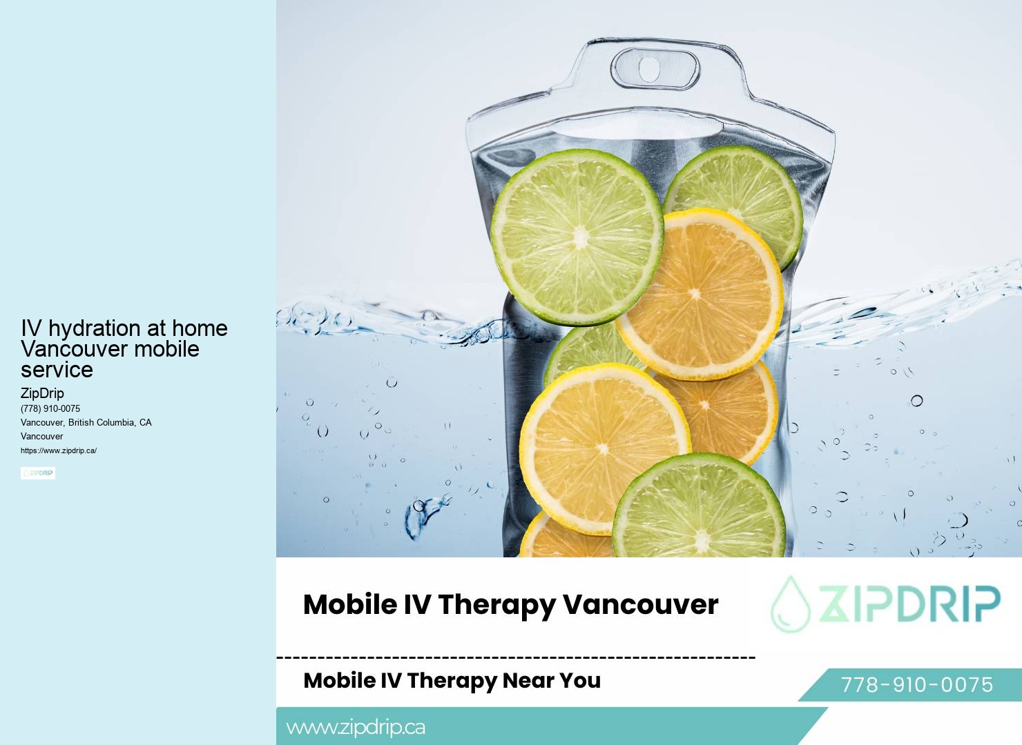Mobile IV Hydration Treatment IV hydration at home Vancouver mobile service