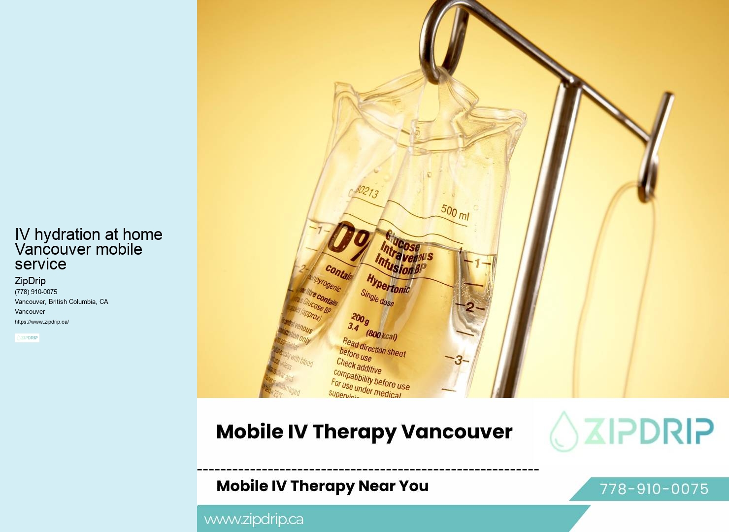 IV hydration at home Vancouver mobile service Mobile Hydration IV Drip