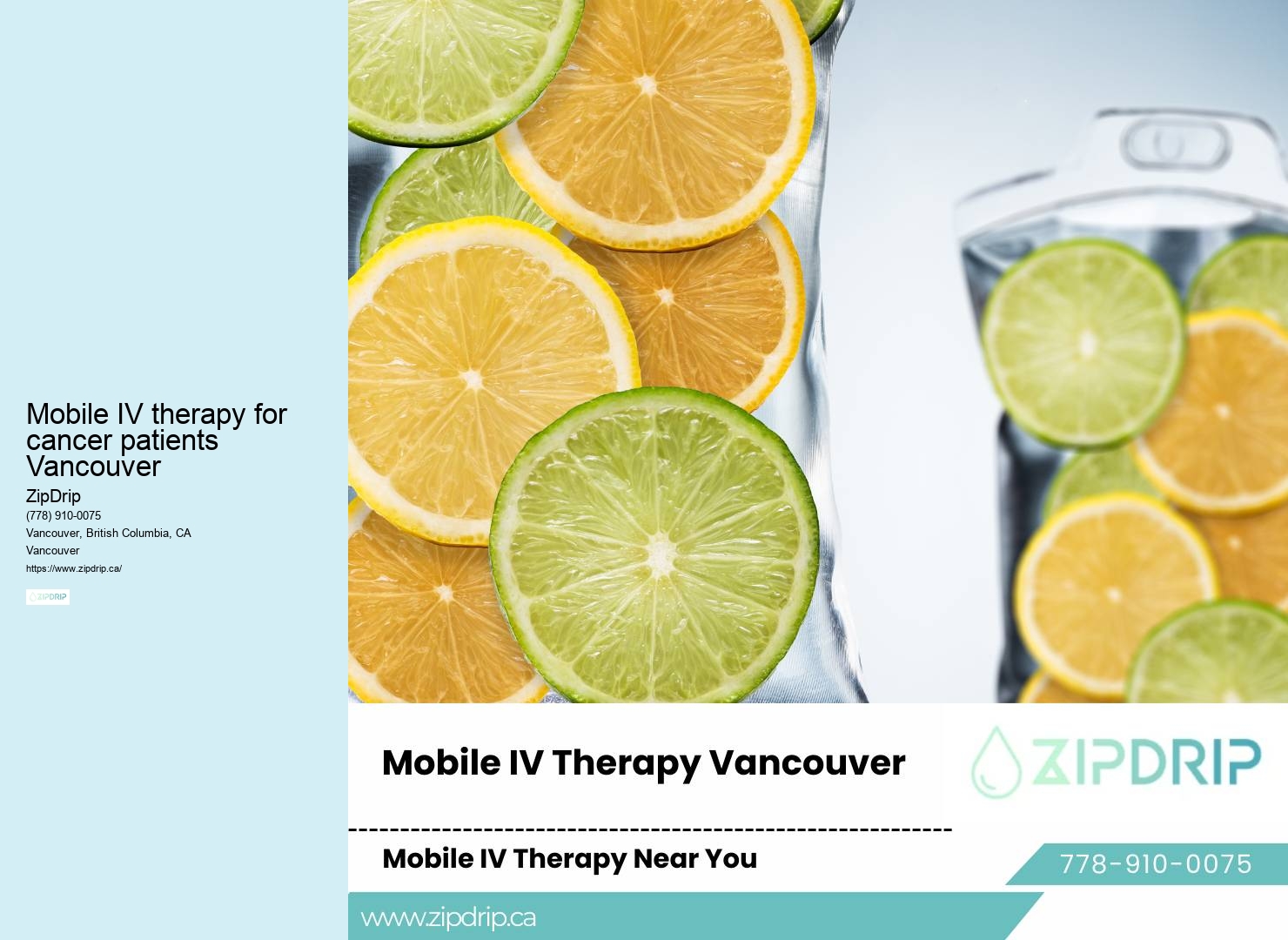 IV hydration at home Mobile IV therapy for cancer patients Vancouver mobile service