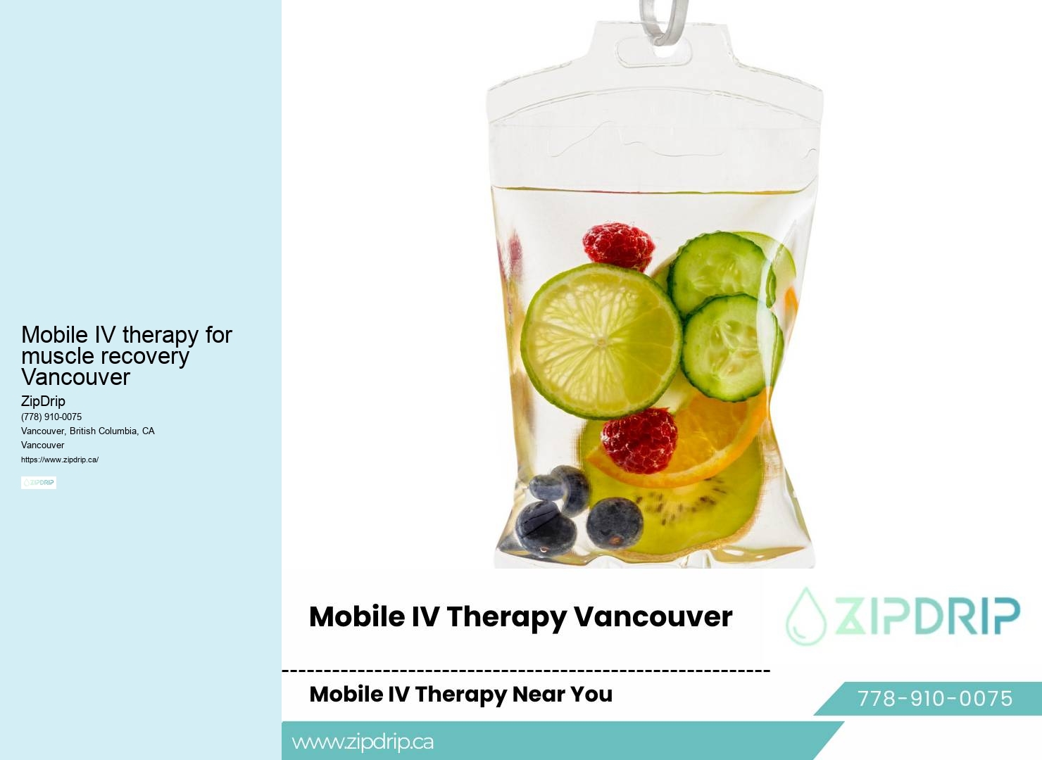 Mobile IV therapy for muscle recovery Vancouver mobile IV therapy for immune system