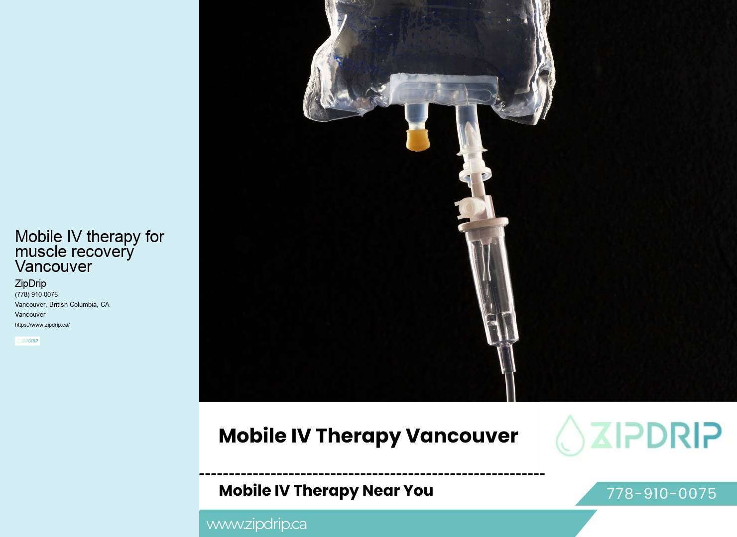 Energy and Vitality IV Therapy Mobile IV therapy for muscle recovery Vancouver