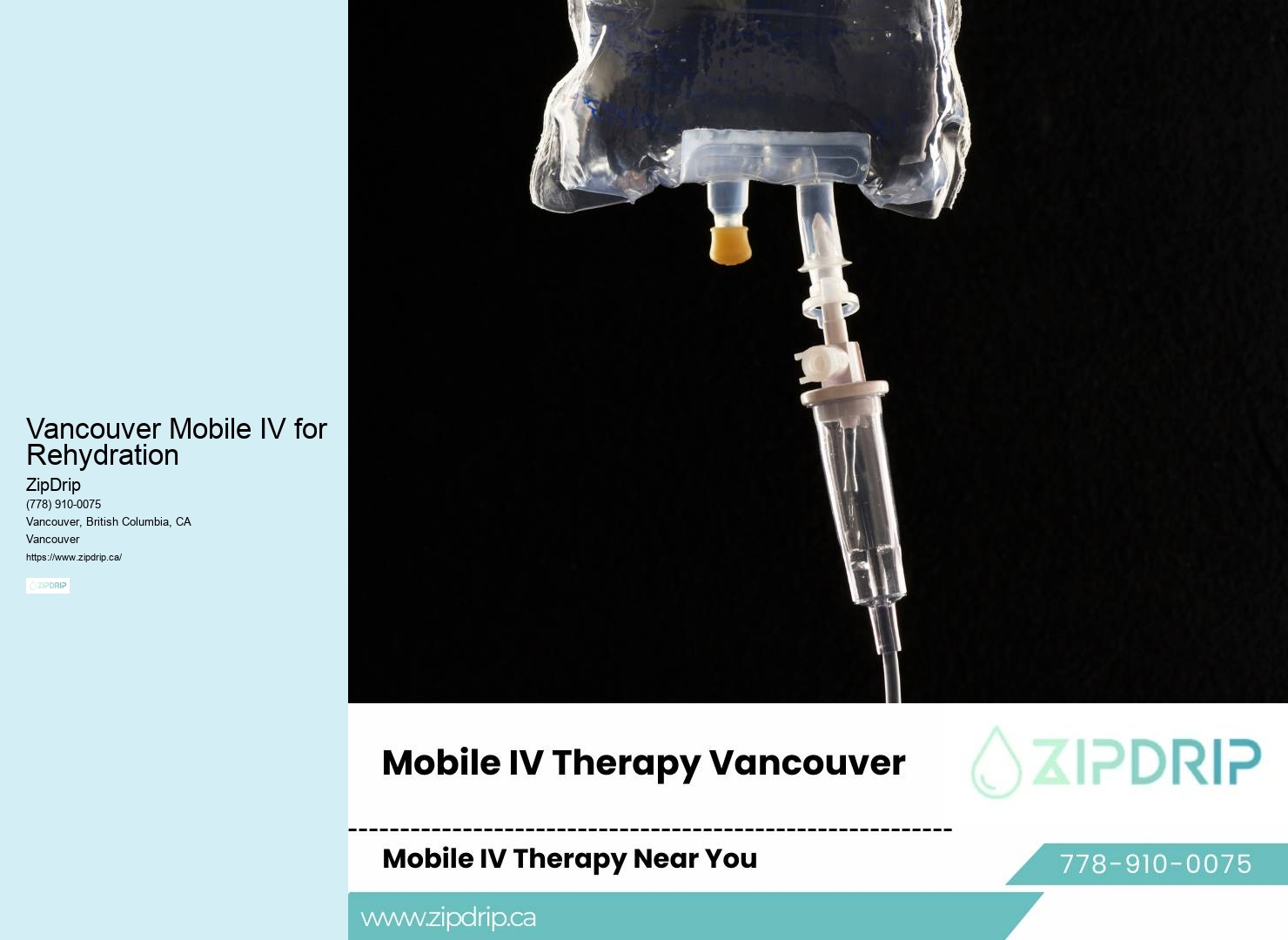 Vancouver Mobile IV for Rehydration IV Therapy for Detoxification