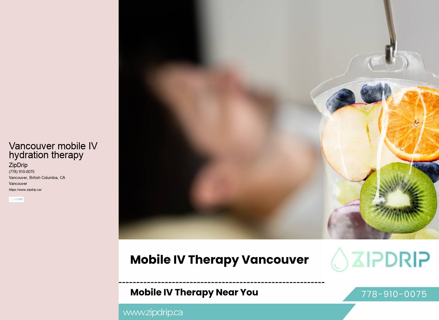 Mobile IV hydration for rehydration after illness Vancouver