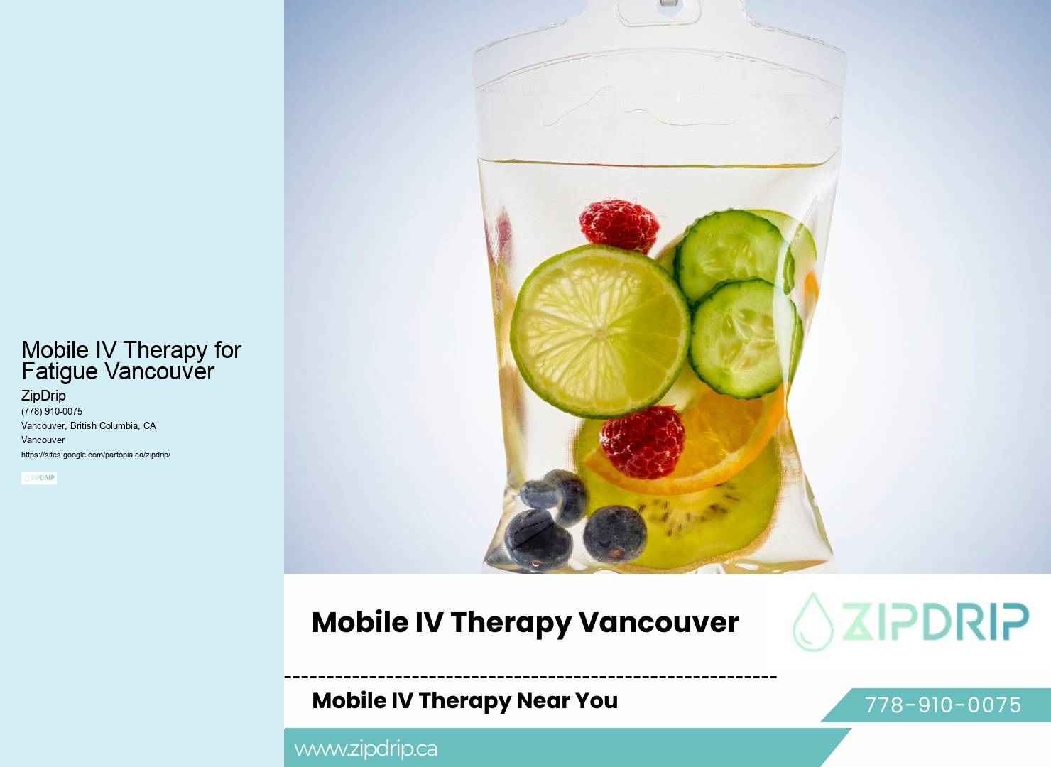Mobile IV Infusion Therapy Mobile IV Therapy for Fatigue Vancouver