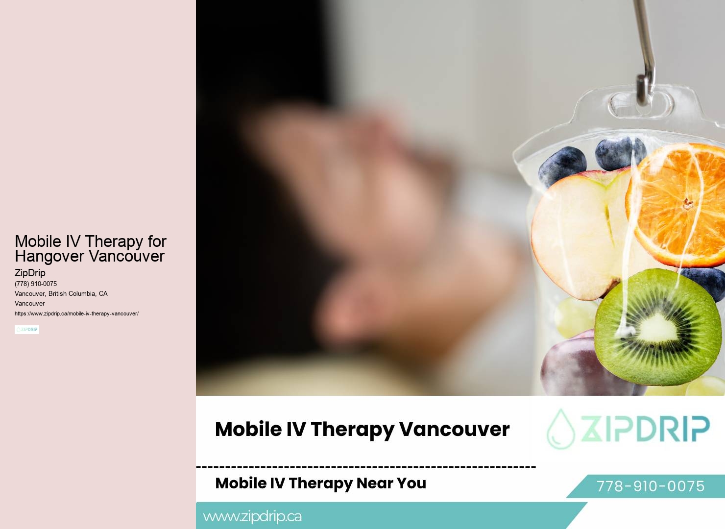 Mobile IV Therapy for Hangover Vancouver mobile IV infusion cost