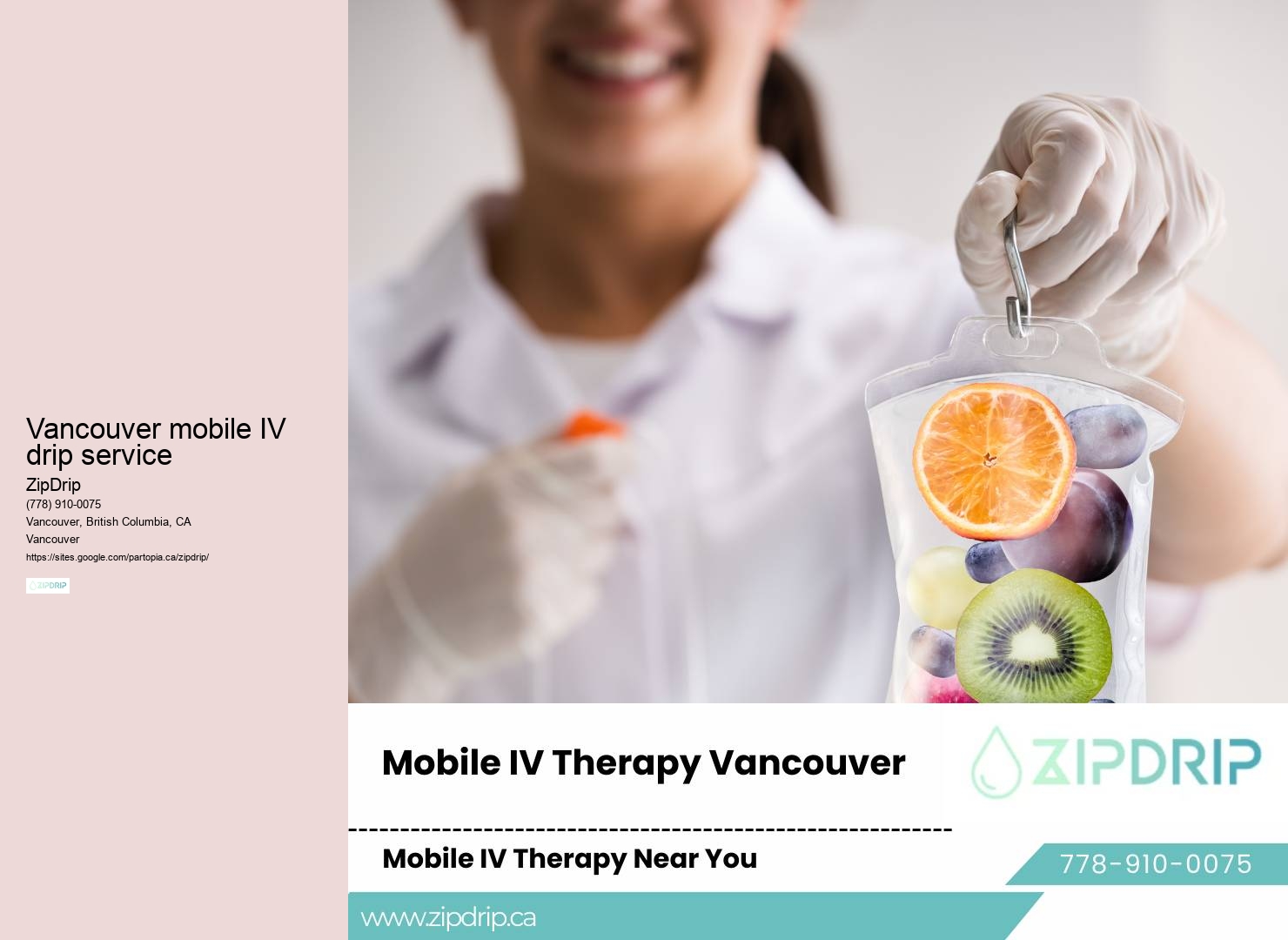 Mobile IV Therapy Home Service Vancouver mobile IV drip service