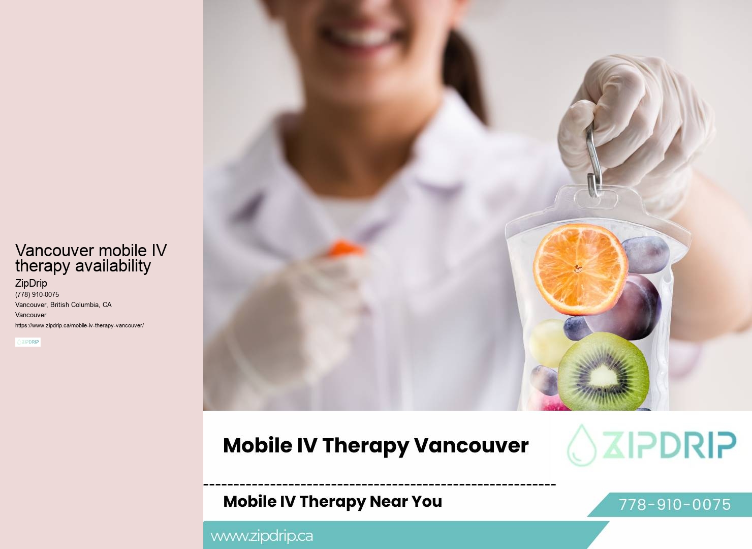 Vancouver mobile IV therapy availability mobile IV vitamin infusion