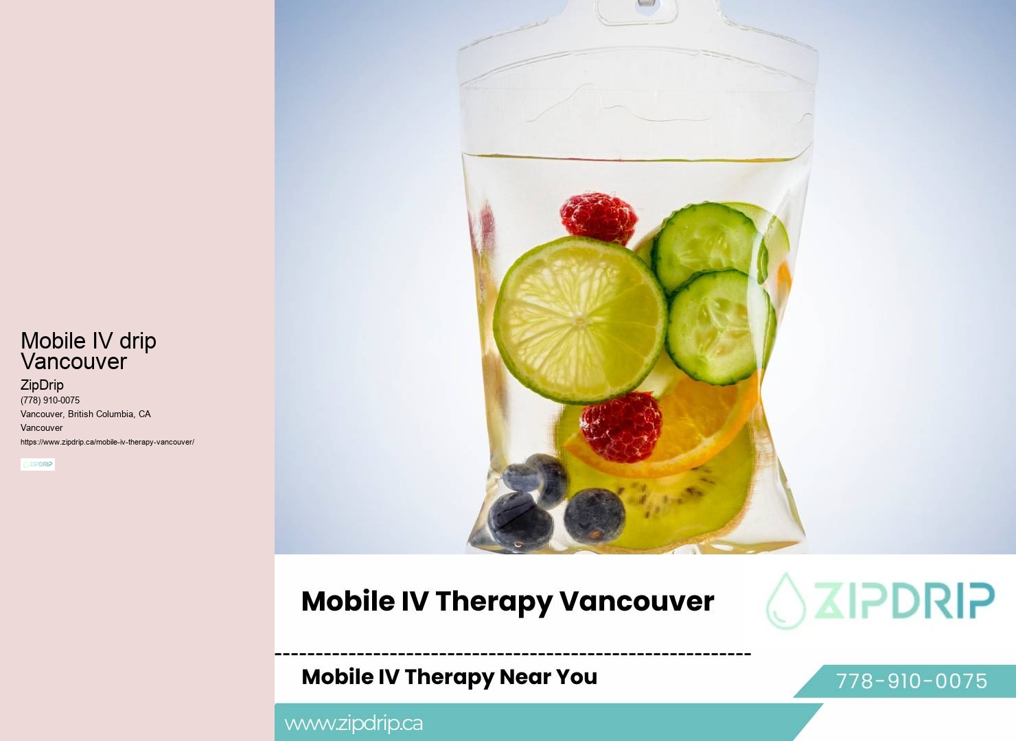 On-the-go IV therapy delivered to you Vancouver